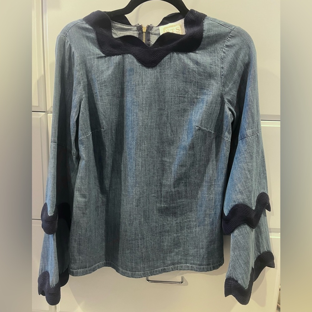 NWT Sail to Sable Chambray Double Bell Sleeve Top Size XS Brand new - Picture 3 of 11